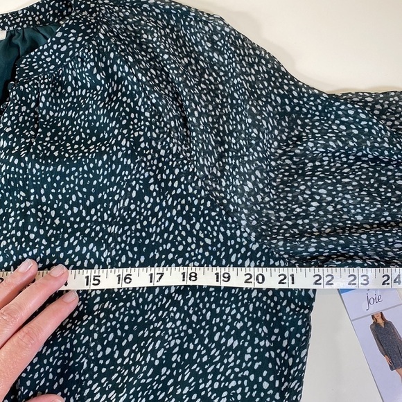 JOIE Ladies Artic Animal Spot Balloon Sleeve Dress Green Size Large‎ - Picture 14 of 15